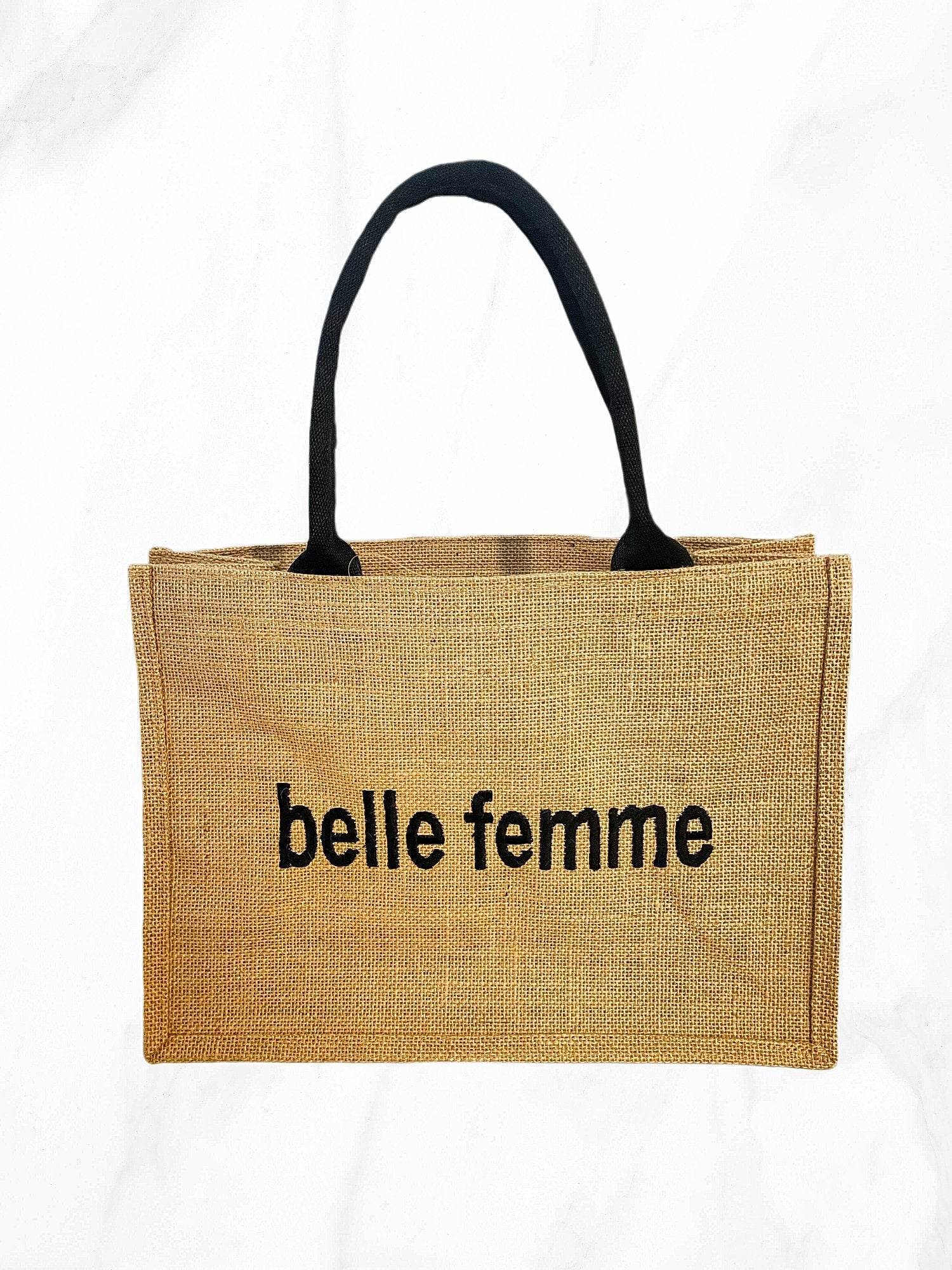 Belle Femme Jute Tote Bag (M) - belle femme