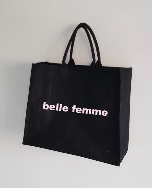 Belle Femme Jute Tote Bag (L) - belle femme