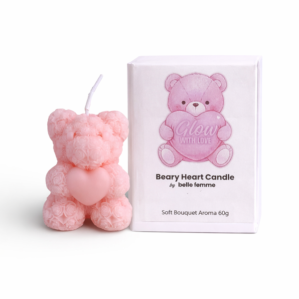 Beary Heart Candle