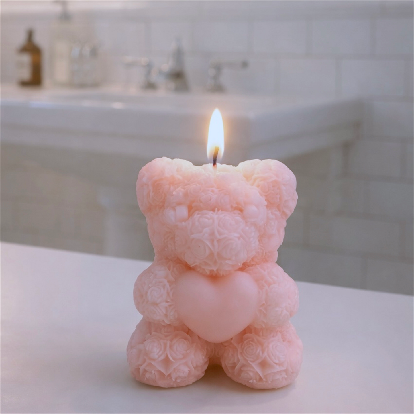 Beary Heart Candle