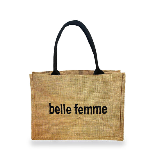 Belle Femme Jute Tote Bag (M) - belle femme