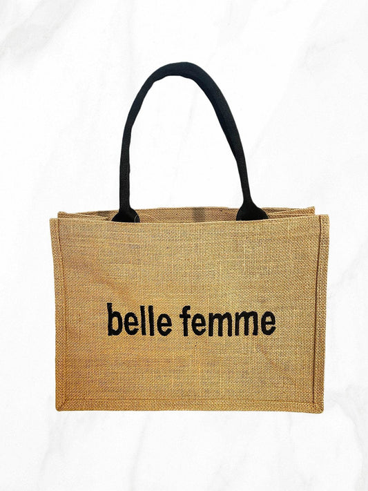 Belle Femme Jute Tote Bag (M) - belle femme